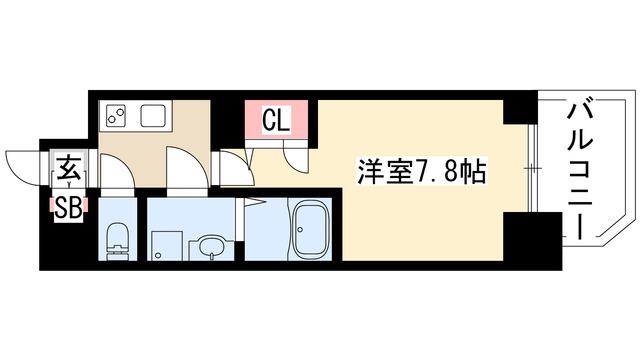 S-RESIDENCE葵(1K/15階)の間取り写真
