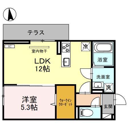 クロッシア住吉町(1LDK/2階)の間取り写真