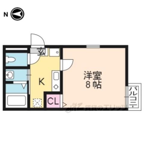 アークリード千本今出川(1K/2階)の間取り写真
