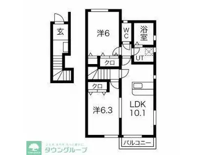 パークサイドテラス(2LDK/2階)の間取り写真