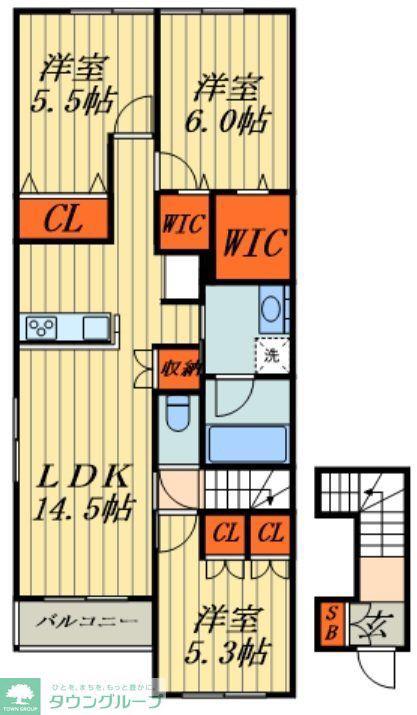 MAISON OXALIS II(3LDK/2階)の間取り写真