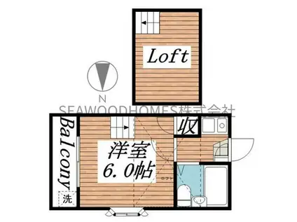 リライアンス六浦(1K/2階)の間取り写真