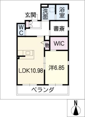 PRIUS相原郷(1LDK/2階)の間取り写真