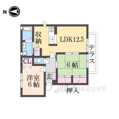メゾンレイ小明(2LDK/1階)の間取り写真