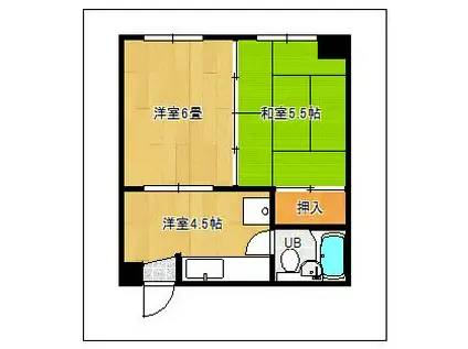 TAKASAGO BLD(2DK/5階)の間取り写真