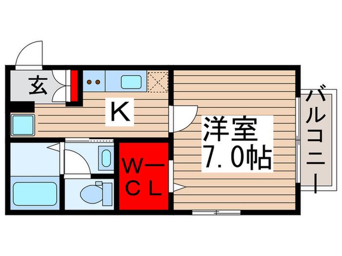 エテルノ(1K/1階)の間取り写真