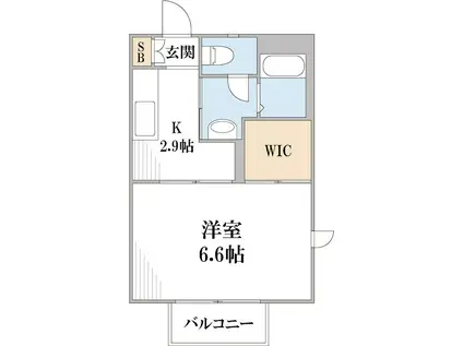 バハティ湘南(1K/2階)の間取り写真