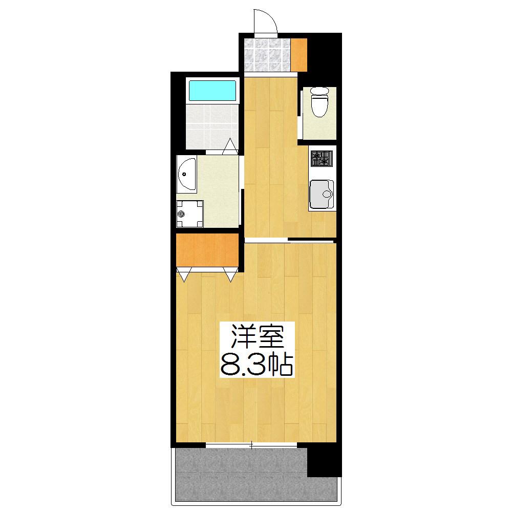 エイペックス京都東山三条(1K/7階)の間取り写真