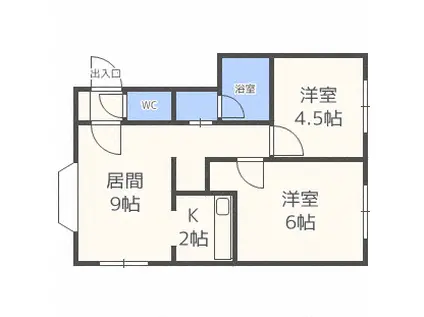 セトル西岡(2LDK/1階)の間取り写真