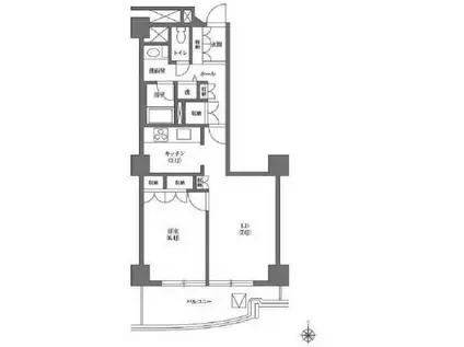 文京グリーンコート ビュータワー本駒込B(1LDK/6階)の間取り写真