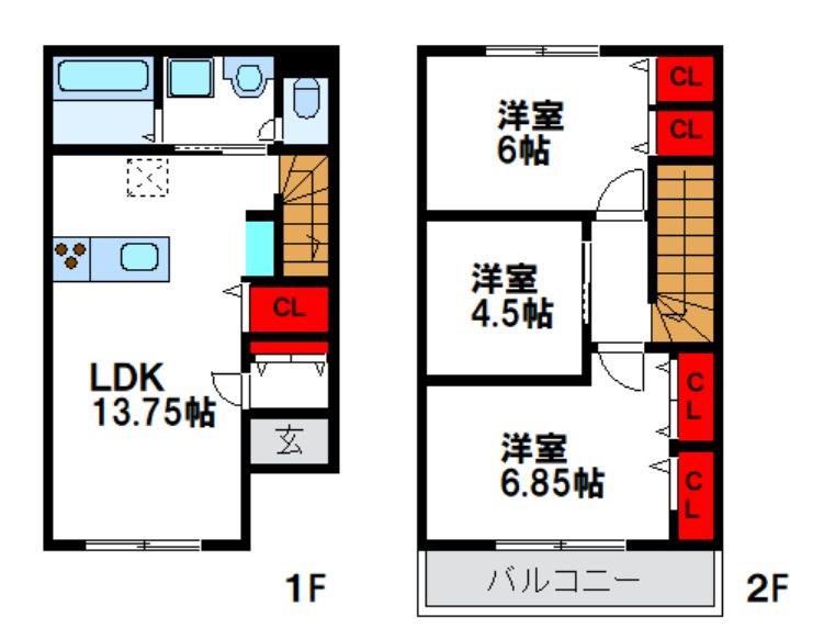 LIVELE FINE 天神山(3LDK/1階)の間取り写真