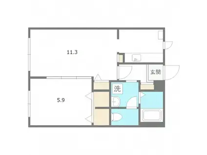 シャーメゾン発寒A(1LDK/2階)の間取り写真