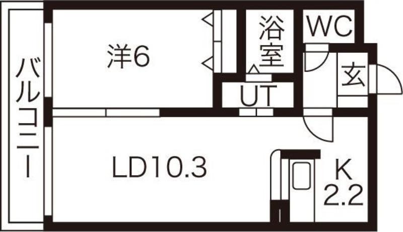 エルミタージュ(1LDK/4階)の間取り写真