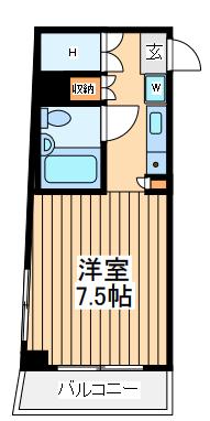 エーエスビル原町田(1K/3階)の間取り写真
