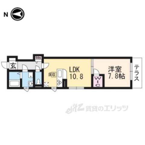 シャーメゾン高辻(1LDK/1階)の間取り写真