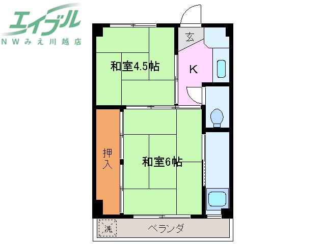 フィールドストーン蓮花寺1号棟(2K/4階)の間取り写真