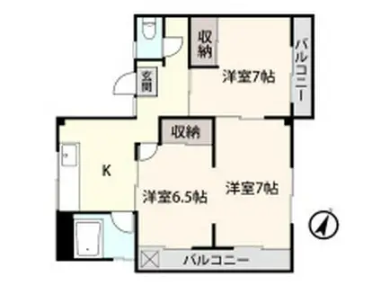 アシスト和光マンション(3K/2階)の間取り写真