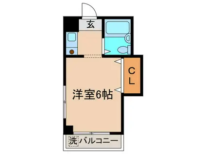 ドムス松宮 A棟(ワンルーム/2階)の間取り写真