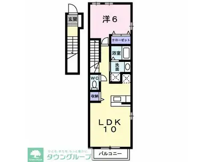 ブライト(1LDK/2階)の間取り写真
