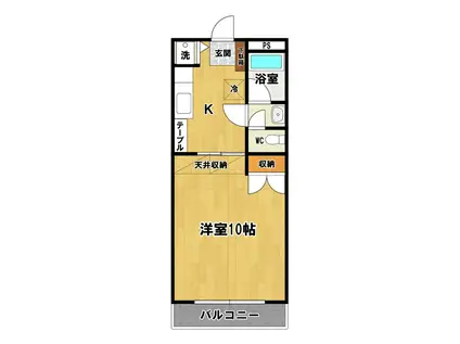 デイア天久保(1K/1階)の間取り写真