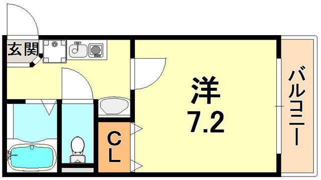 モカ・メゾン六甲(1K/2階)の間取り写真