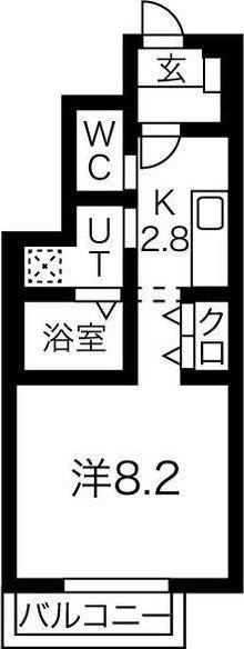 ARMANDあすと長町(1K/1階)の間取り写真