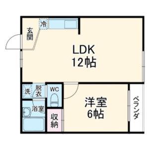 タウン西野(1LDK/4階)の間取り写真