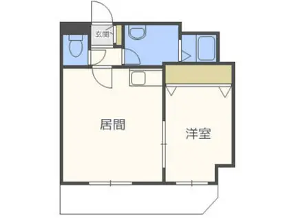 美工ビル(1LDK/2階)の間取り写真