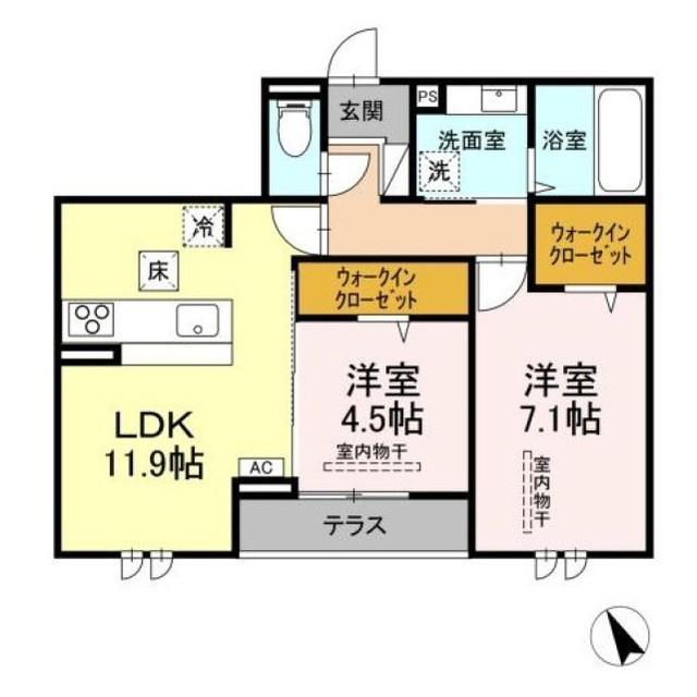 メゾン・ロワール(2LDK/3階)の間取り写真