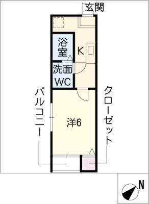 アルテーシア(1K/1階)の間取り写真
