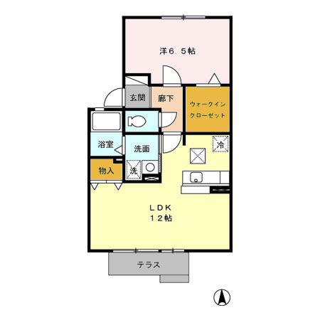 フォンティーヌ(1LDK/1階)の間取り写真
