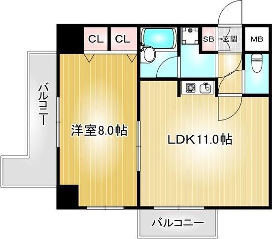 メゾンエトワール(1LDK/11階)の間取り写真