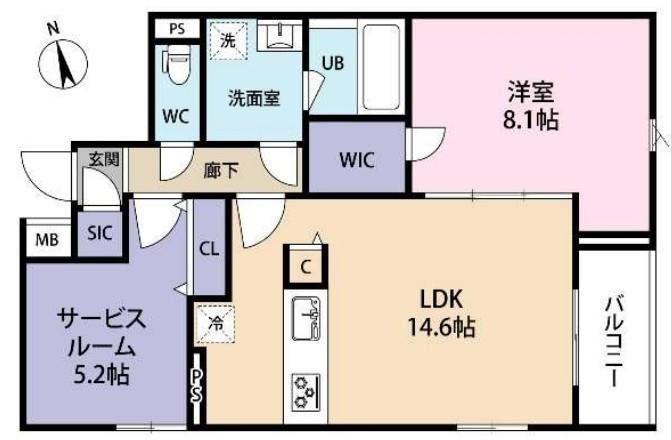 SPコート興野(1SLDK/3階)の間取り写真