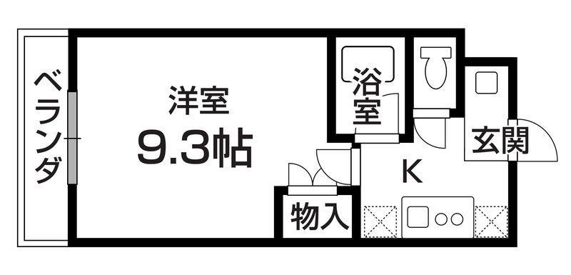ブラントワール仙台葉山町(1K/3階)の間取り写真