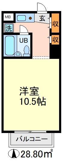 リビエール宮の坂(ワンルーム/1階)の間取り写真