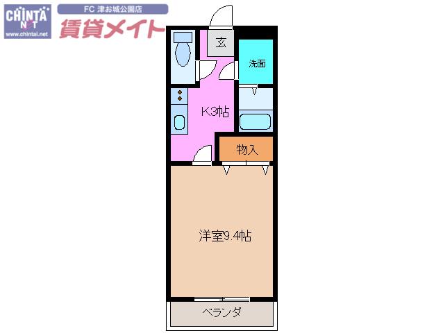 グレートピレニーズ(1K/2階)の間取り写真
