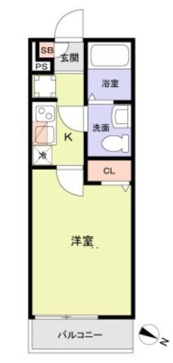 MIAM幕張(1K/2階)の間取り写真