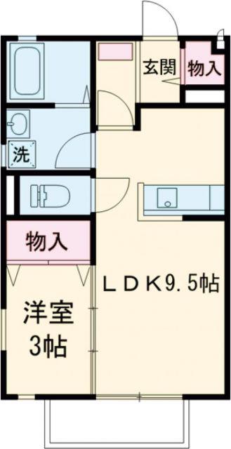 ロータス・パラッツオ(1SK/2階)の間取り写真