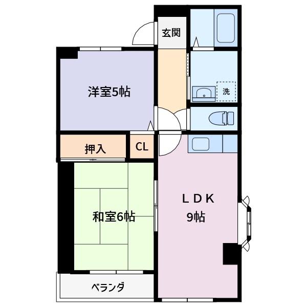 フラッツ泉(2LDK/2階)の間取り写真