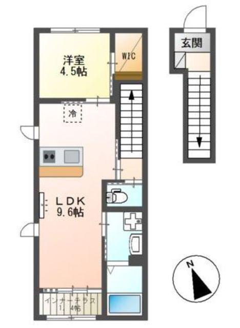 HAL SCENT(1LDK/2階)の間取り写真