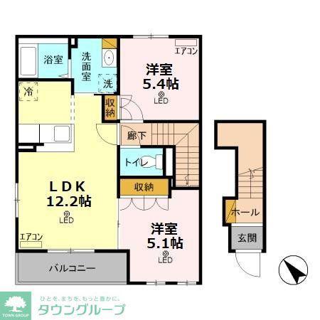 湘南新宿ライン高海 深谷駅 徒歩22分 2階建 築16年(2LDK/2階)の間取り写真