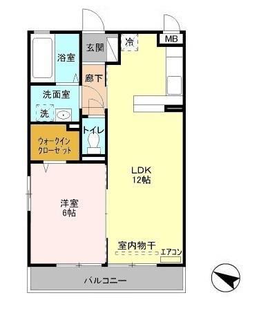 ニューランホープ(1LDK/3階)の間取り写真