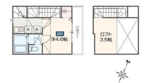 MELDIAひばりヶ丘(1K/2階)の間取り写真