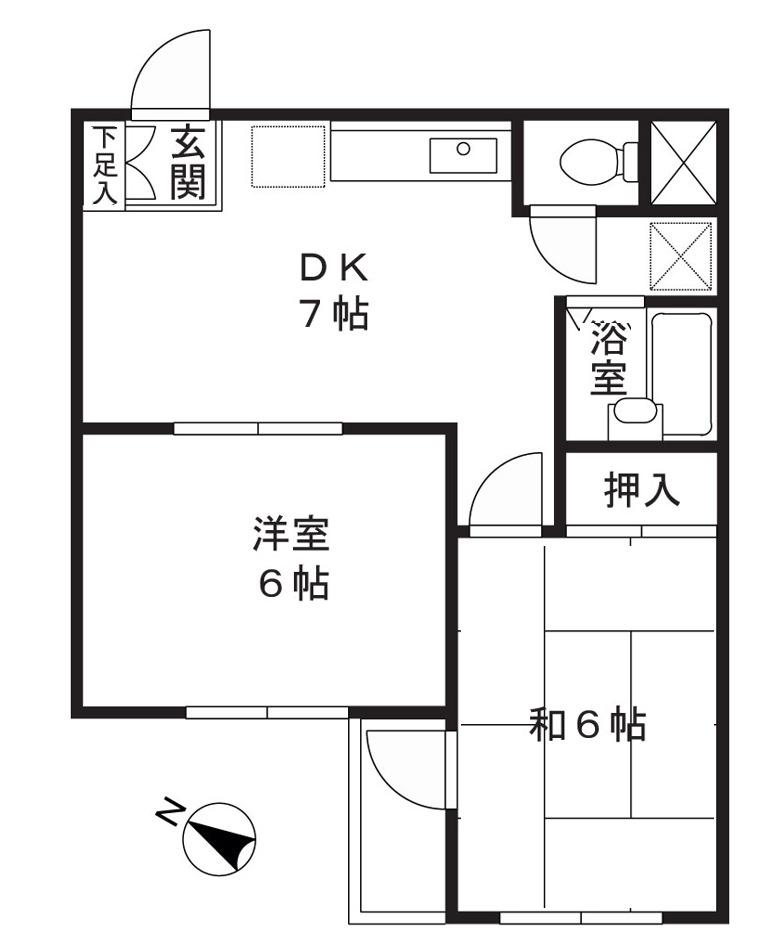 キャッスルくらや(2DK/3階)の間取り写真