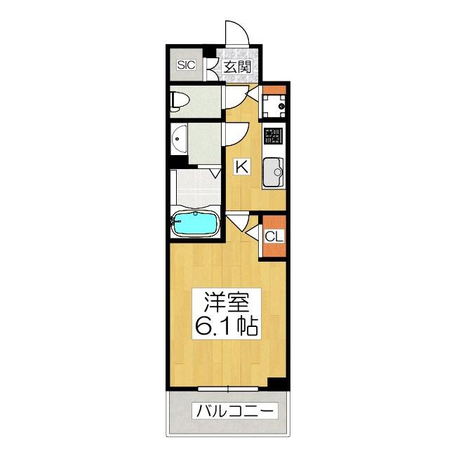 ベラジオレガシー葛野大路八条(1K/4階)の間取り写真