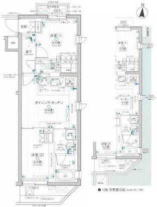 デュオステージ京成曳舟(2DK/1階)の間取り写真