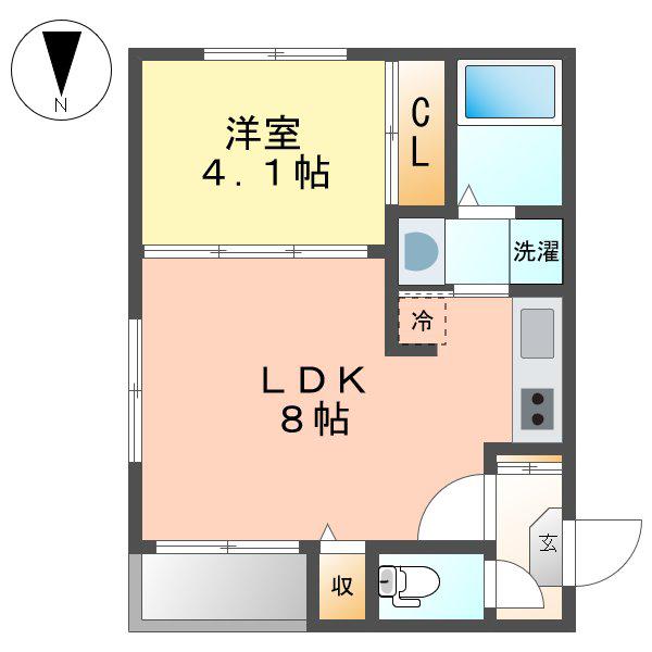 エンジェルケープ(1LDK/2階)の間取り写真