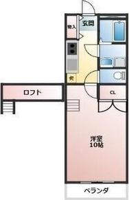 グリーンバード3(1SK/1階)の間取り写真