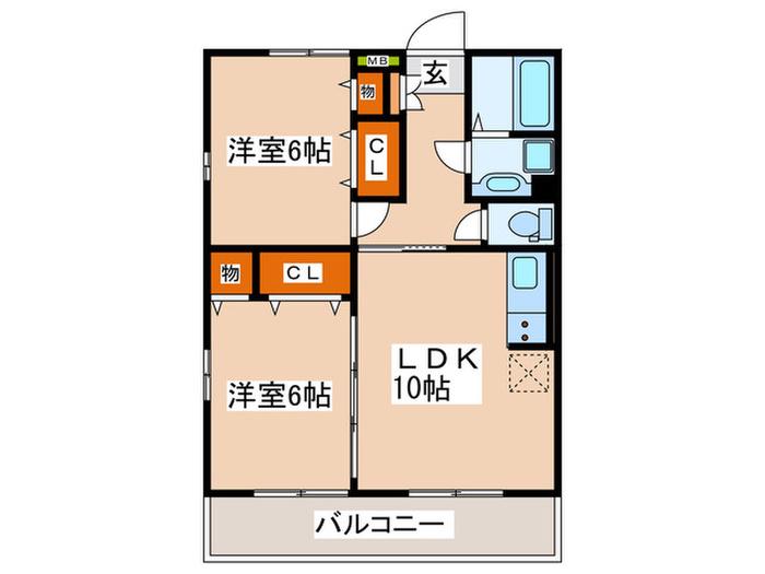 ル・コンフォール(2LDK/3階)の間取り写真