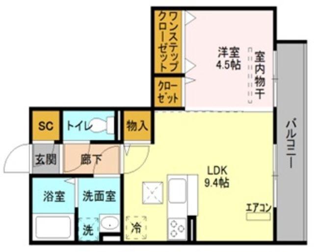 プリムヴェール弐十番館(1LDK/3階)の間取り写真